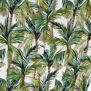 Tropical Window Curtains Modern home decor watercolor green white bedroom curtains palm trees living room decor green jungle exotic
