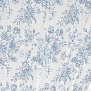 Floral Window Curtains Vintage home decor white light blue romantic flowers bedroom curtains blue roses kitchen decor shabby chic drapes