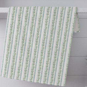 Regency Kitchen Towel Floral dish towel green blue kitchen decor grandmillennial tea towel vintage hostess gift victorian elegant greenery