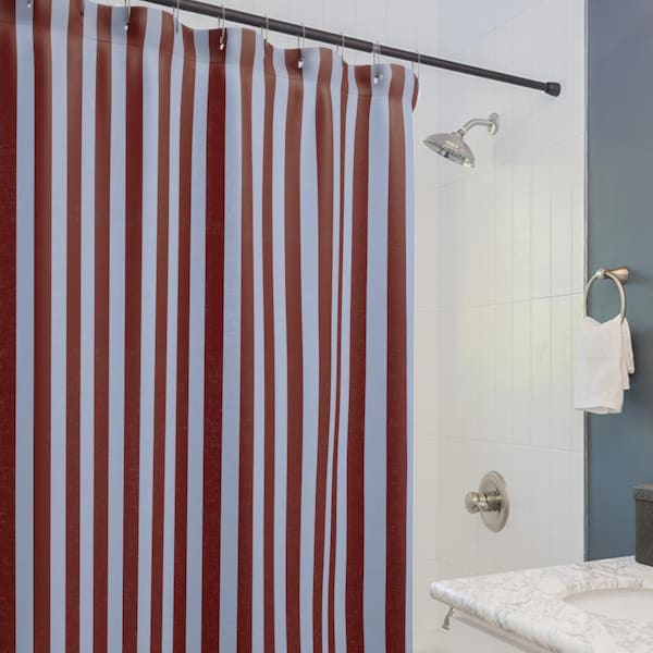 Stripped Shower Curtain pale blue deep red stripes bathroom decor modern burgundy shower curtains bold decor vintage machine washable boho