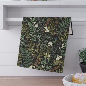 Botanical Kitchen Towel Fern dish towel woodland kitchen decor greenery tea towel cottagecore hostess gift kitchenware  housewarming gift