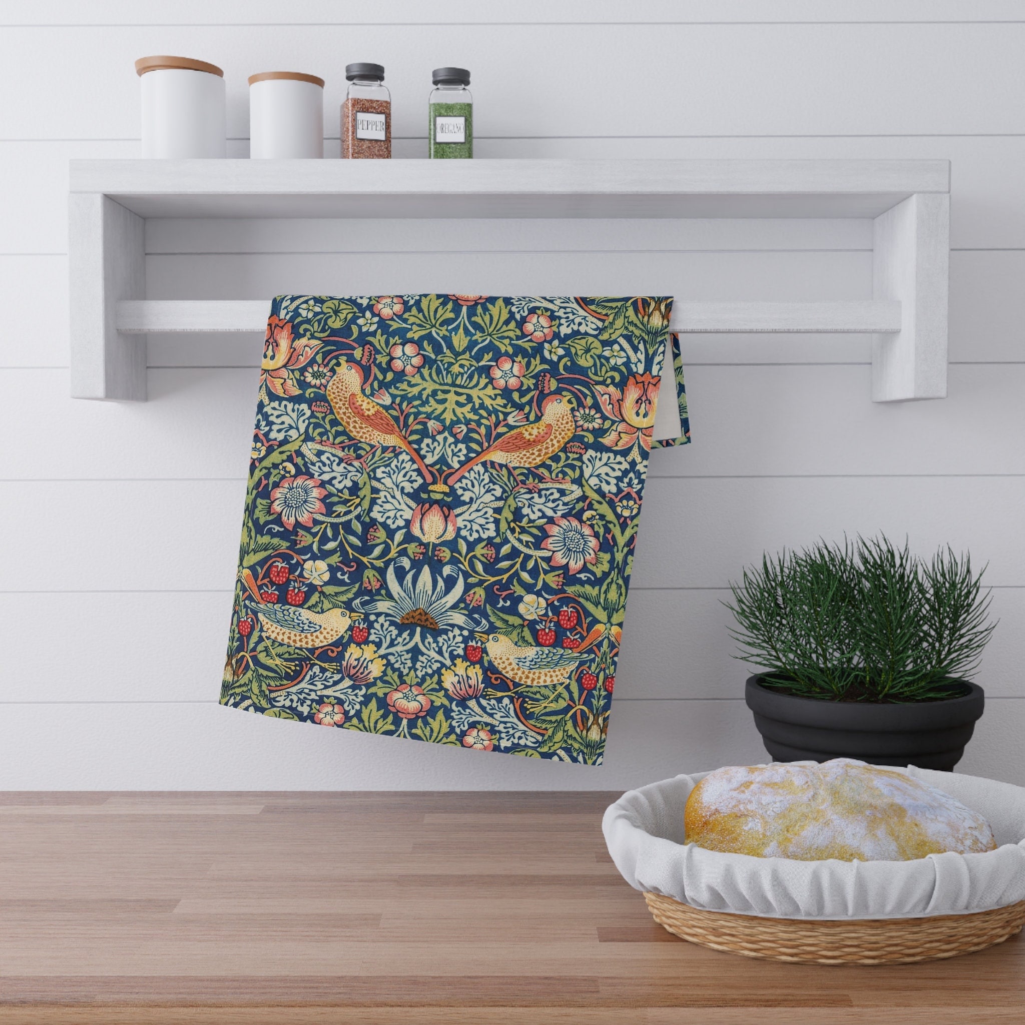 Hanging Kitchen Dish Tea Towel Set 2 Strawberry Country Kitchen Towels