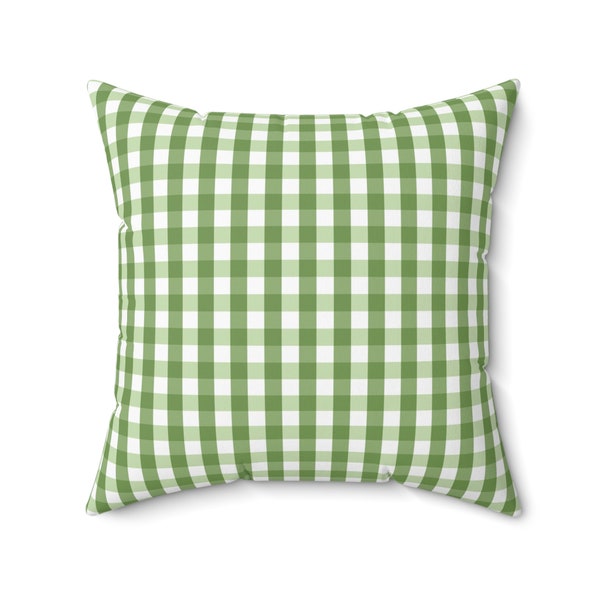 Gingham throw pillow case spring  pillow cover green white pillow cushion plaid accent pillow cover cottagecore home decor farmhouse