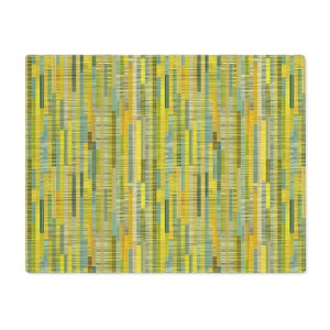 Retro Placemat lime green blue brown fabric placemats mid century cloth table decor hippie  housewarming gift idea70s 60s groovy maximalist