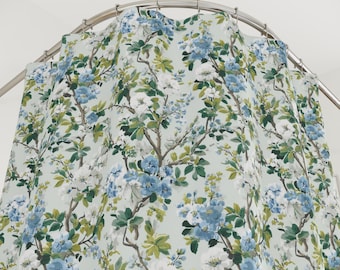 Floral Shower Curtain white green blue regency Flowers Bathroom Decor botanical Shower Curtain vintage bathroom decor grandmillennial