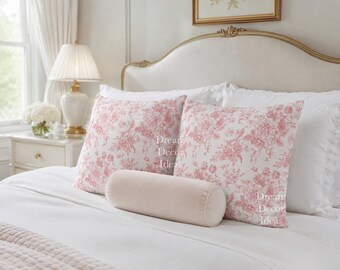 Floral Throw Pillow Cover: Shabby Chic Blush Pink Flower Decor