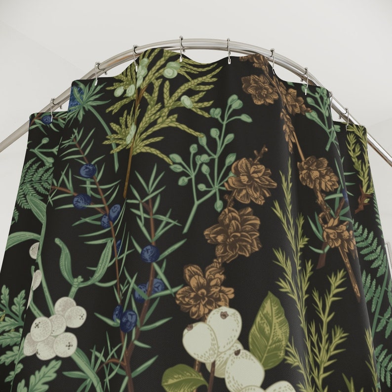 Fern Shower Curtain Botanical Bathroom Decor Forest Shower Etsy