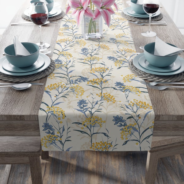 Blue Table Runner Etsy