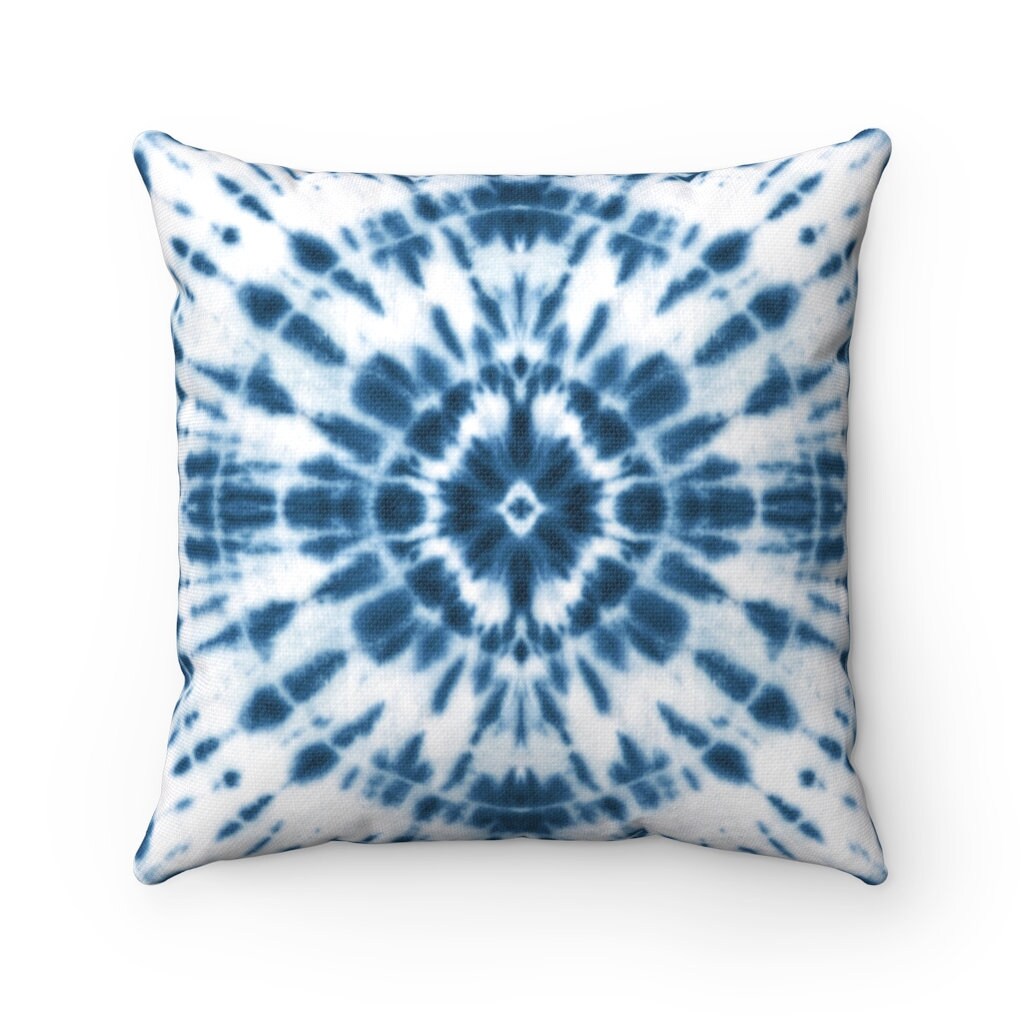 Tie dye throw pillow cover blue pillow cover abstract home Etsy