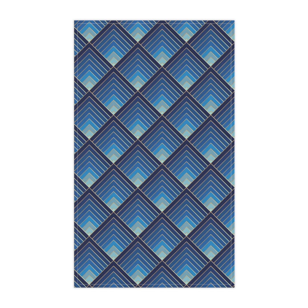 Art Deco Kitchen Towel Vintage Dish Towel Navy Blue Kitchen - Etsy