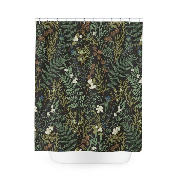 Fern Shower Curtain: Botanical Greenery, Boho Bathroom Decor