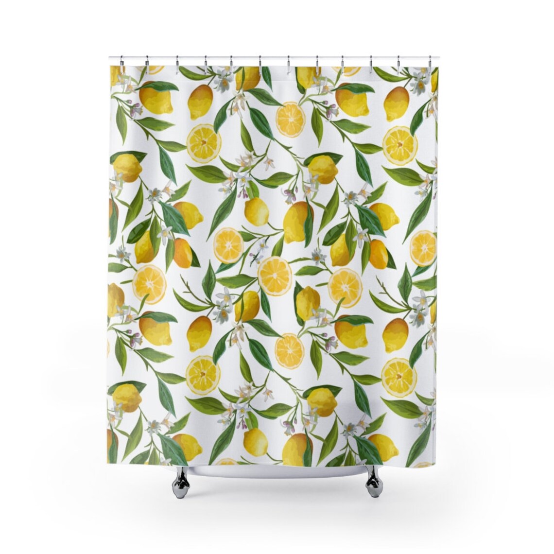 Lemon Shower Curtain Modern Bathroom Decor Lemon Bathroom Mat Etsy