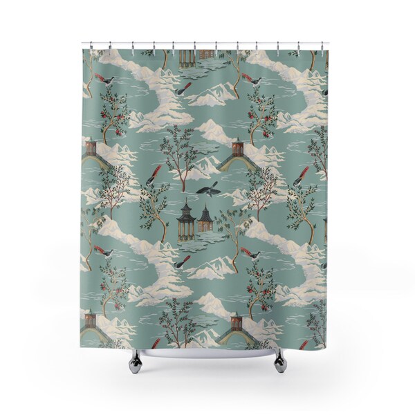 Japanese Vintage Shower Curtain Etsy