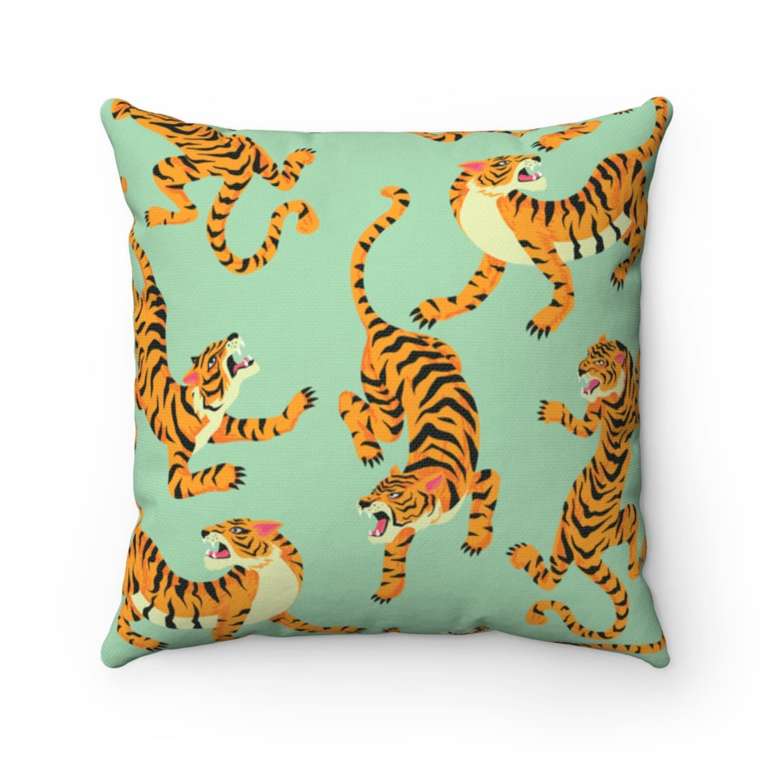 Tiger Throw Pillow Cover Animal Print Pillow Cover Tigers Home Etsy