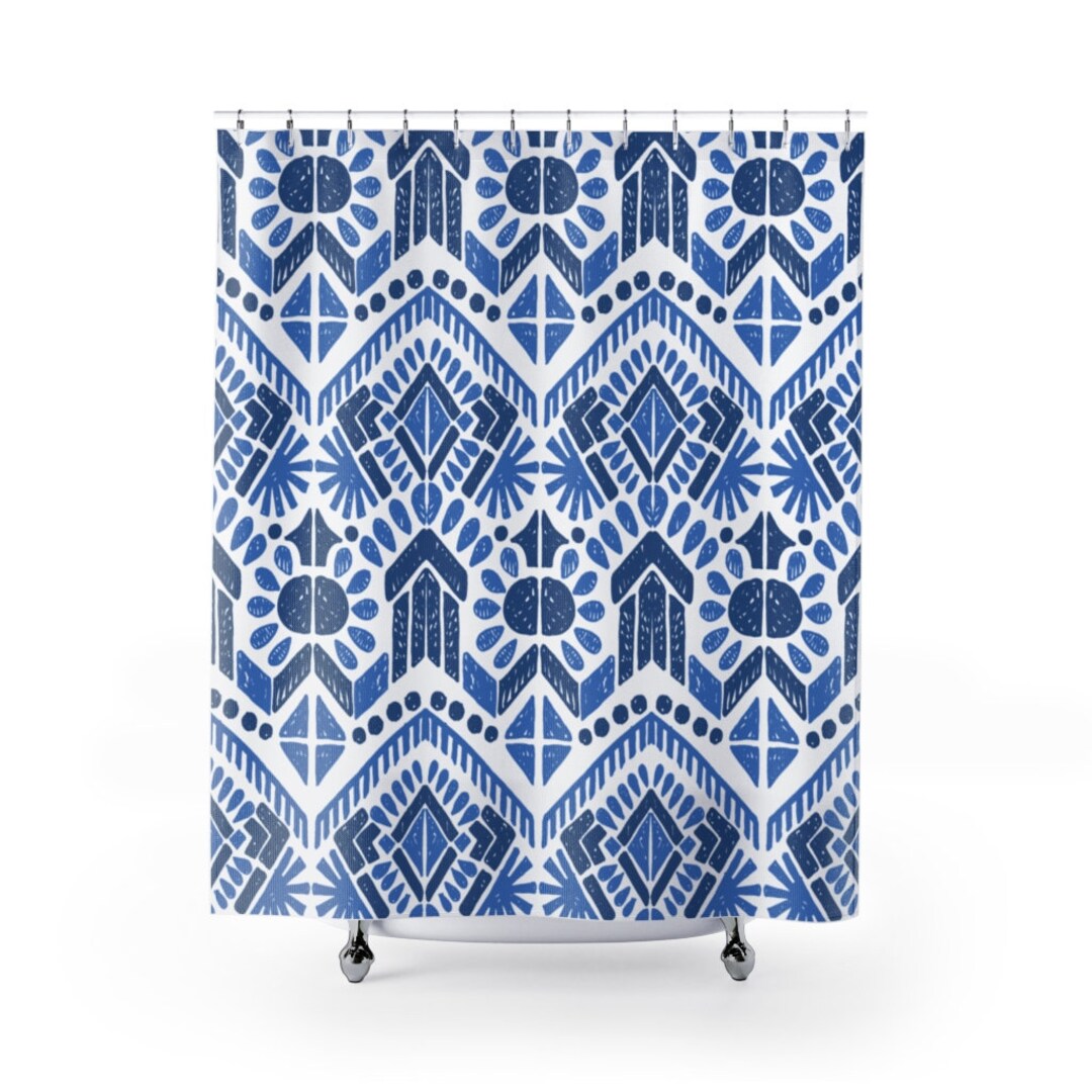 Boho Shower Curtain Bohemian Bathroom Decor Ornamental Shower - Etsy
