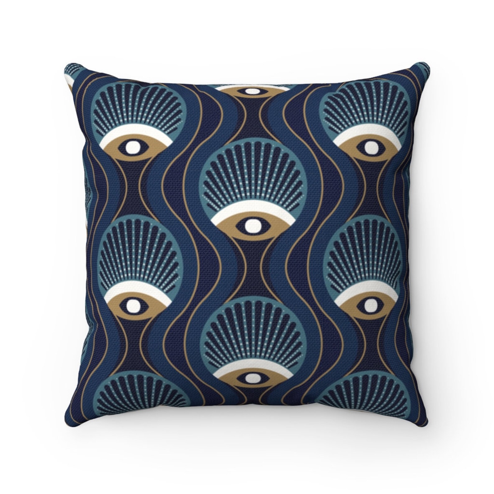 Art Deco Throw Pillow Cover Navy Pillow Cover Elegant Home Etsy UK