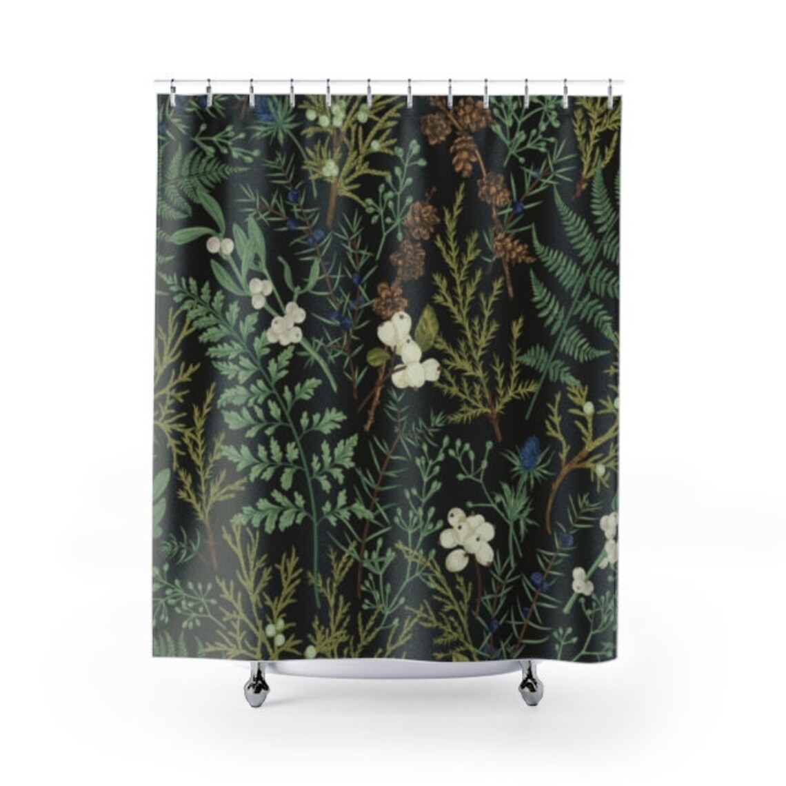 Fern Shower Curtain Botanical Bathroom Decor Forest Shower Etsy