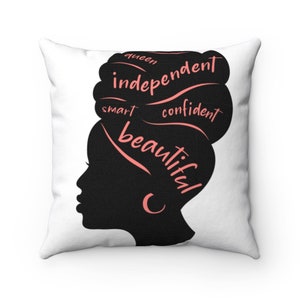 Black woman throw pillow cover black girl pillow cover black women accent pillow african american pillow cover afrocentric 2