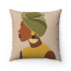 Black woman throw pillow cover black girl pillow cover black women accent pillow african american pillow cover afrocentric 3