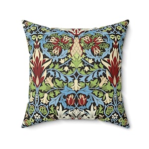Housse de coussin inspirée de William Morris : décoration florale victorienne