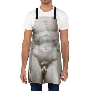 Funny Apron David Michelangelo Apron Art School Classes Apron Cooking Gift for Art Lover Renaissance Print Sexy Chef Apron Naked body Grill