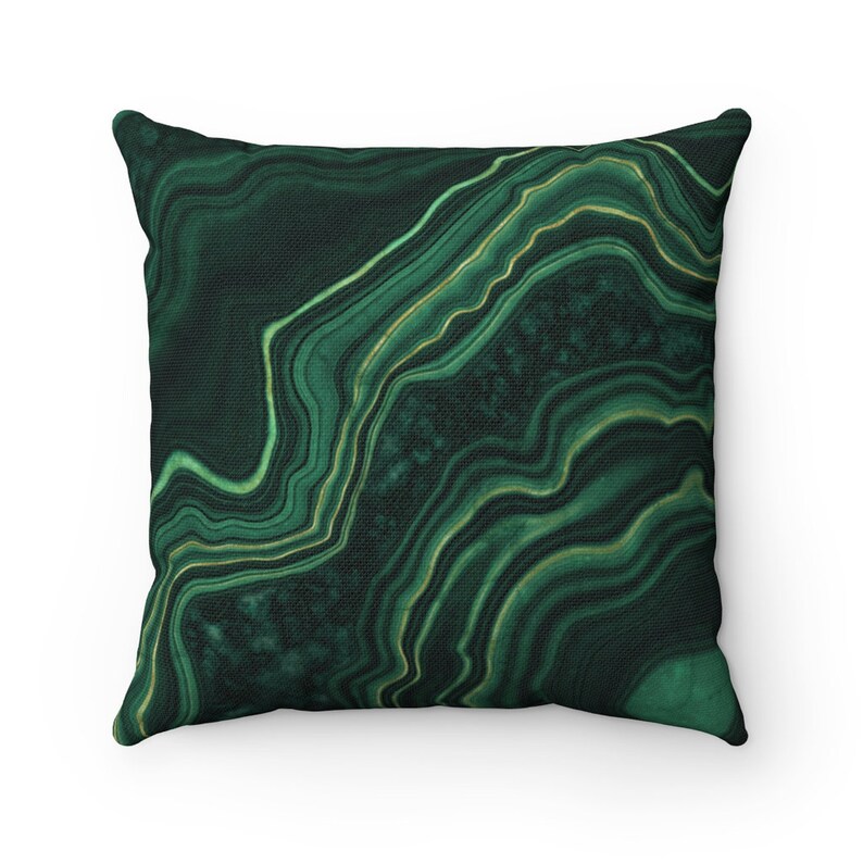 Emerald Throw Pillow Cover Boheniam Pillow Cover Malachite Etsy