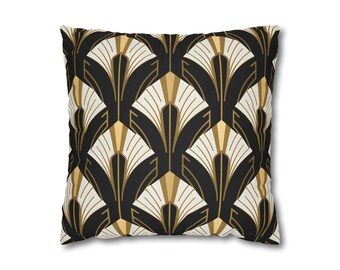 Art deco throw pillow case vintage pillow cover elegant home decor black gold white  bedroom decor  accent pillow art nouveau gatsby 1920s