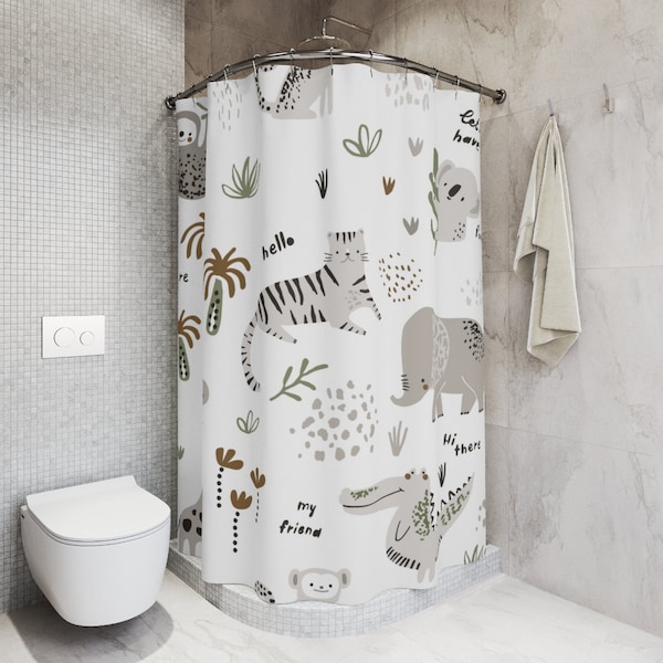 Safari Bathroom Shower Curtain - Etsy