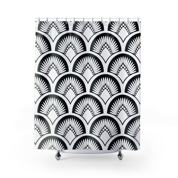 Black and White Shower Curtain Etsy