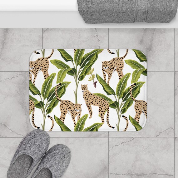 Leopard Print Bath Mat Kids Bath Mats Colorful Kids Bathroom Decor