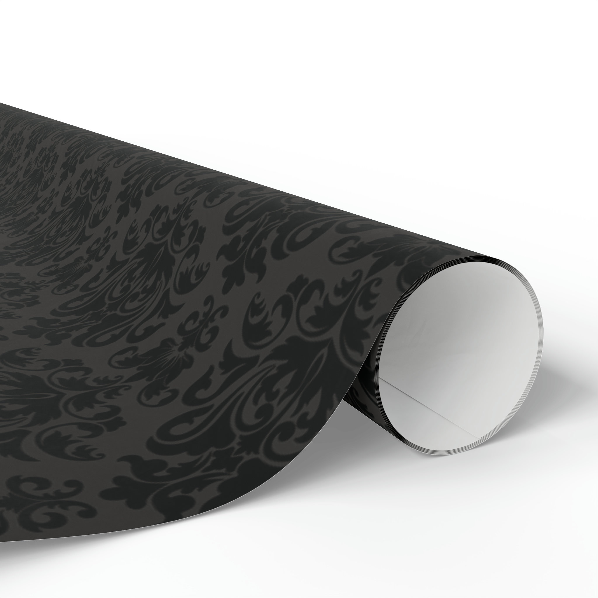 Black Damask Luxury Gift Wrap Paper Roll Multiple Sizes and Finishes  Birthday Graduation Anniversary Wedding Christmas 