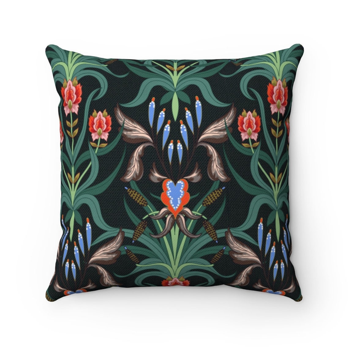 Botanical throw pillow cover vintage pillow cover greenery Etsy