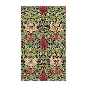 Art nouveu Kitchen Towel Floral dish towel William Morris kitchen decor vintage tea towel retro hostess gift flowers red green navy blue