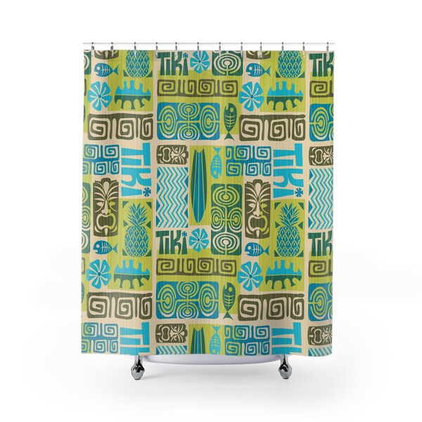 Hawaiian Vintage Shower Curtain Etsy