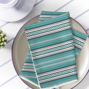 Mexican Fabric Napkins, Bulk Set of 6 Striped Assorted Colors