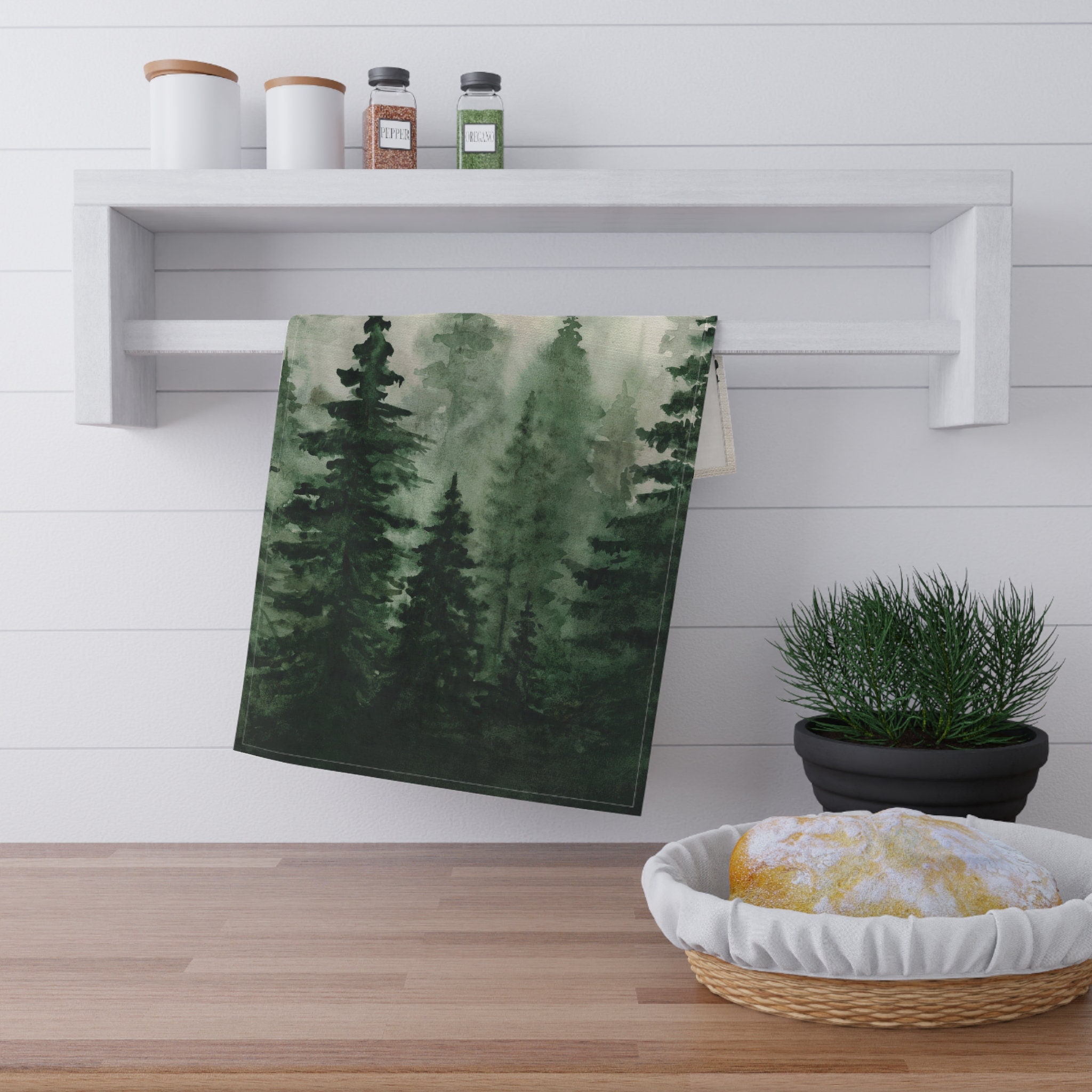 Cabin Lodge Themed Kitchen Towels Set