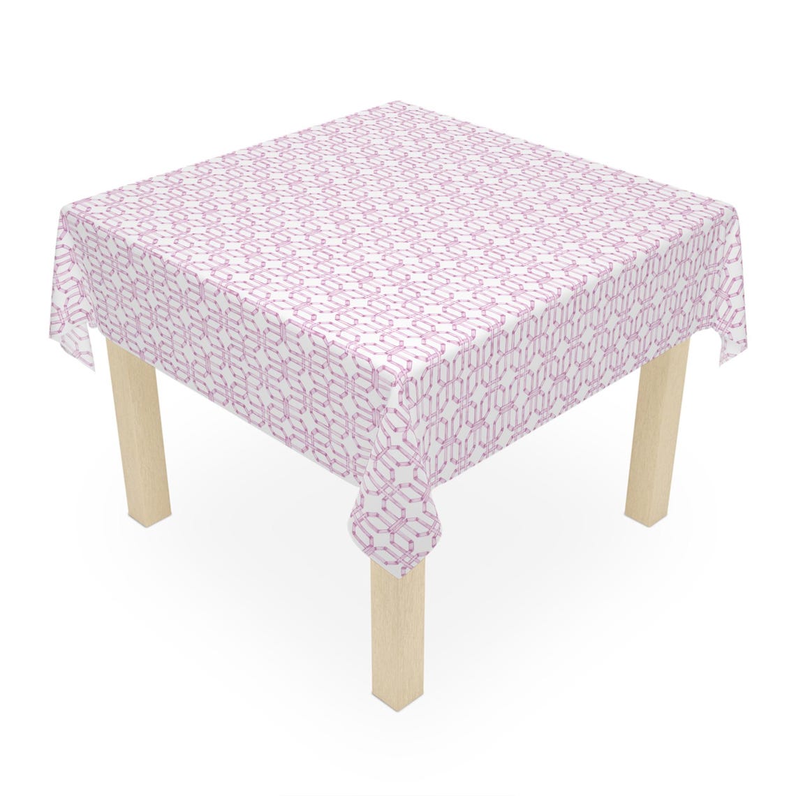 Pink Prepy Table Chinoiserie Tablecloth Oriental Home Decor Preppy Bamboo Trellis ...