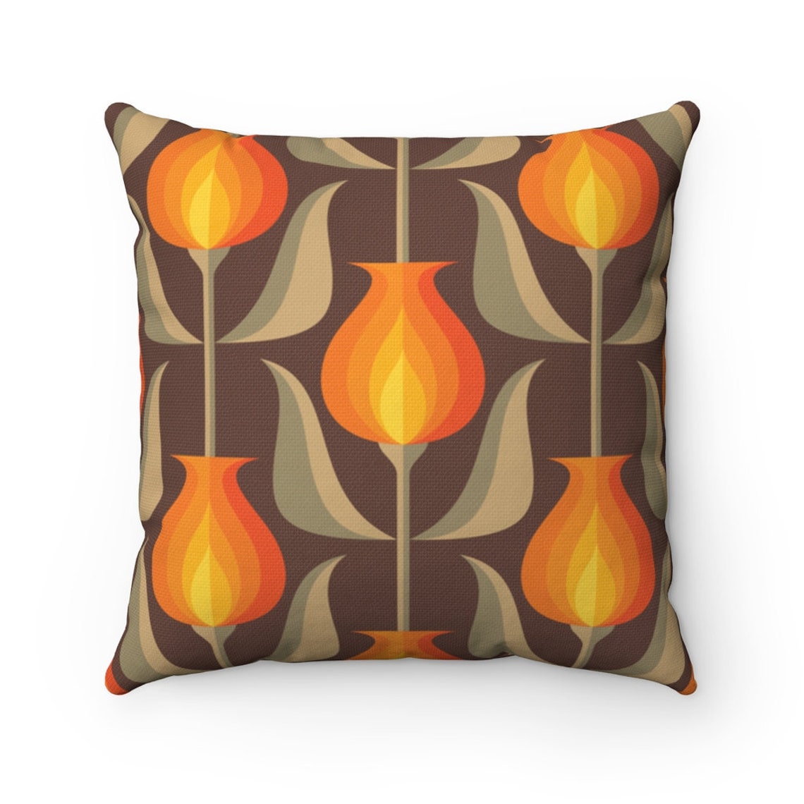Mid century throw pillow cover floral pillow cover retro home Etsy