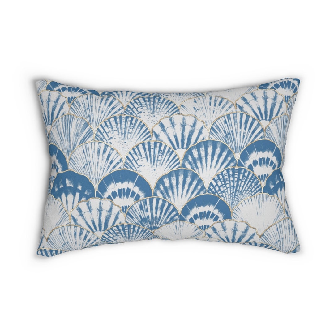 Sea Shell Lumbar Throw Pillow Coastal Lumbar Pillow Coastal Home Decor