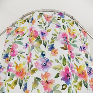 Floral Shower Curtain pink Wild Flowers Bathroom Decor botanical Shower Curtain watercolor bathroom decor modern boho bohemian colorful