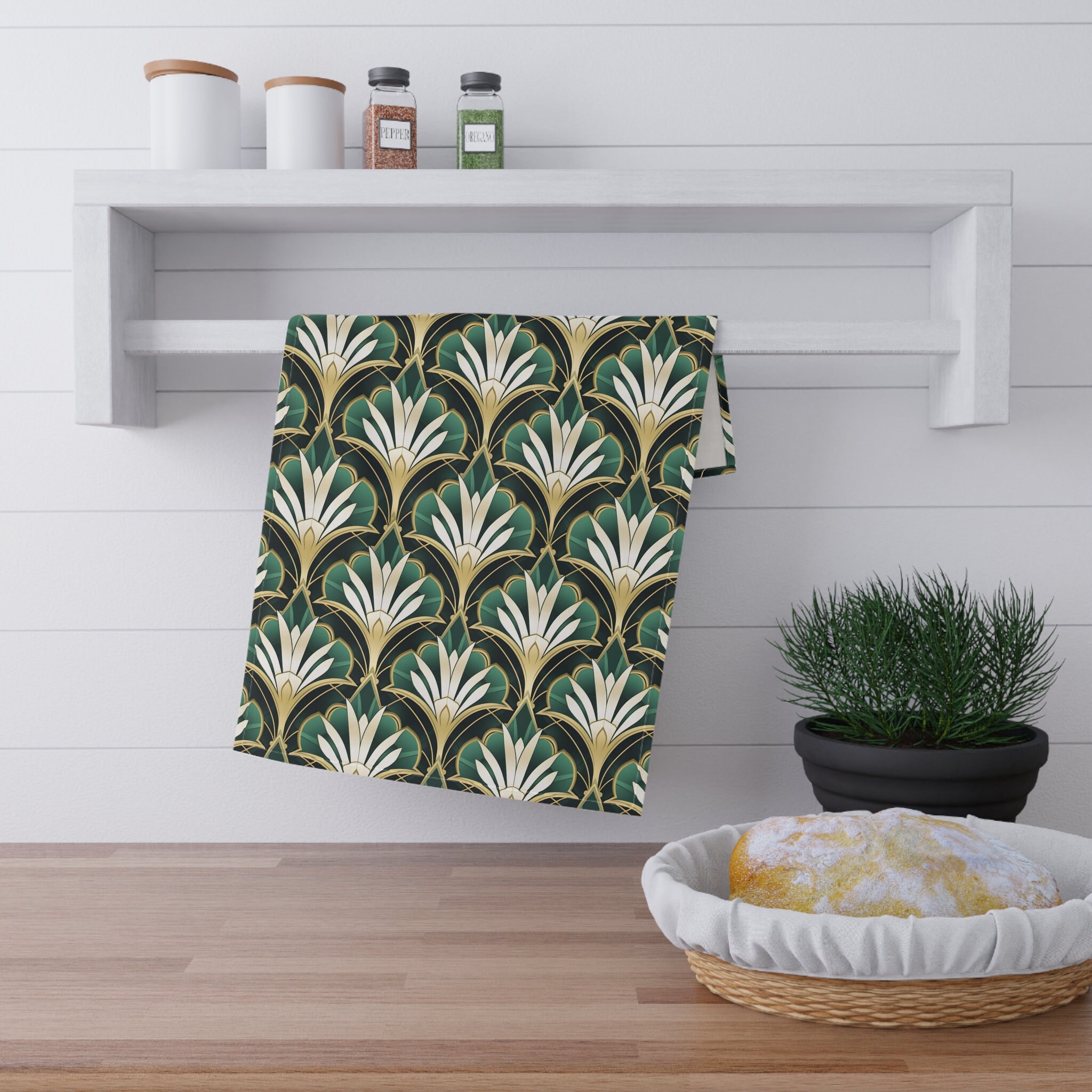 Green and gold towels best sale