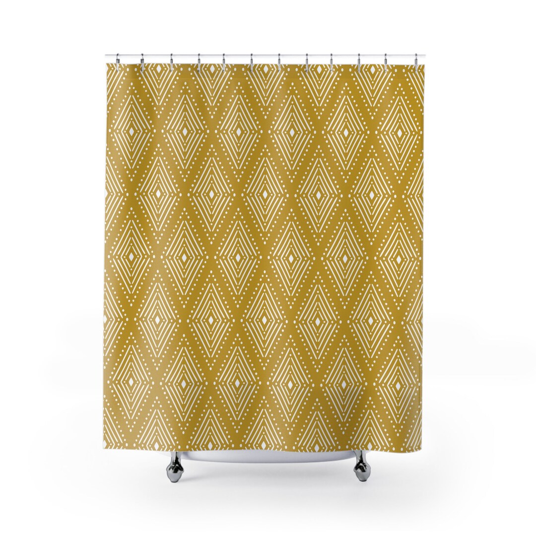 Mudcloth Shower Curtain Boho Bathroom Decor Tribal Shower Etsy