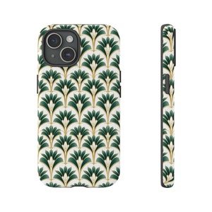 Art deco Tough Cases iPhone 15 14 13 12 vintage art nouveau case Samsung galaxy s23 s22 s21 green gold white Google pixel 7 6