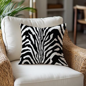 Zebra skin throw pillow cover tropical pillow case black and white decorative pillow cover animal print accent pillow bedroom safari