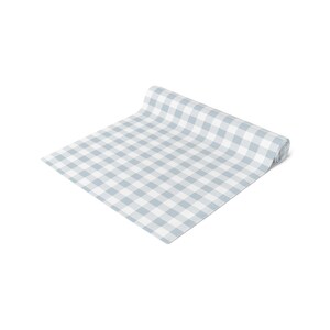 Blue Gingham Table Runner: Checkered Farmhouse Kitchen Decor