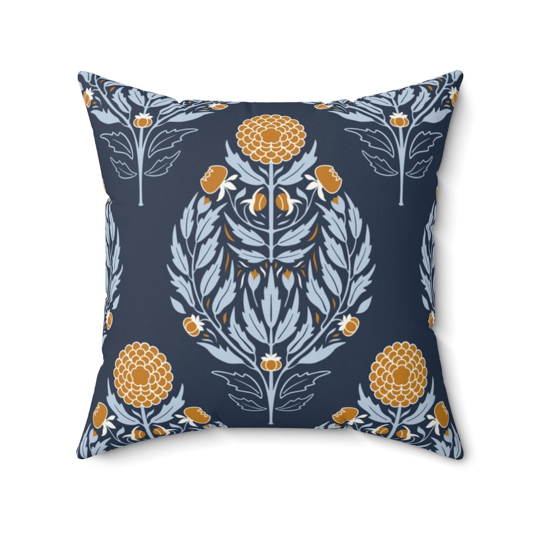 Art Deco Throw Pillow Cover Navy Blue Pillow Cover Elegant Etsy