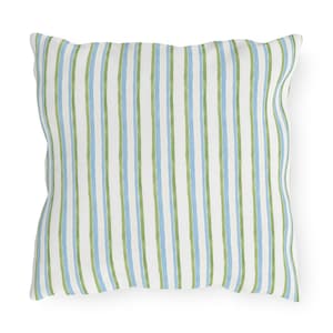 Stripes OUTDOOR Pillow grandmillennial patio decor green blue garden pillows balcony modern swimming pool lumbar swing pillows designer