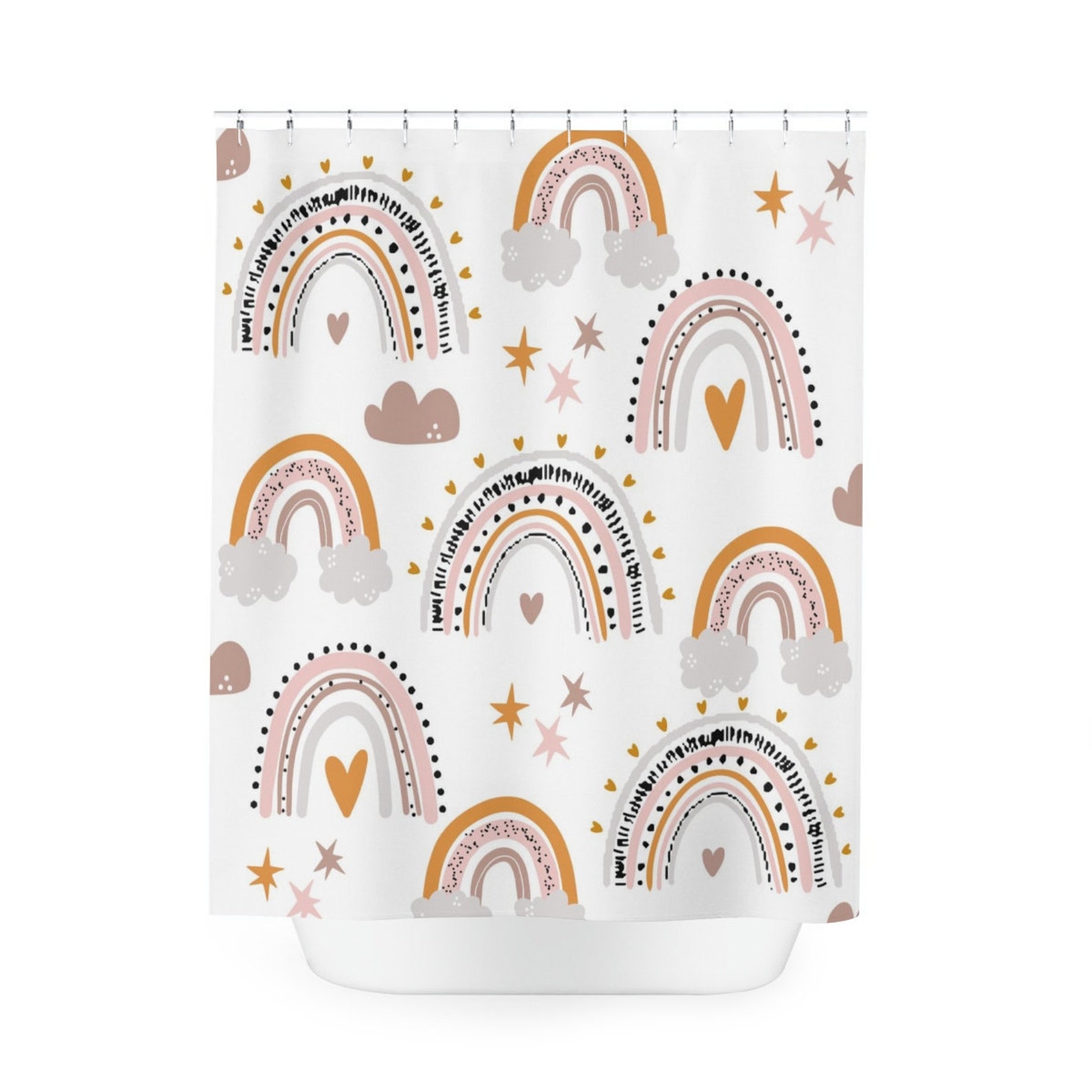 Rainbow Shower Curtain Kids Bathroom Decor Rainbows Bathroom Etsy