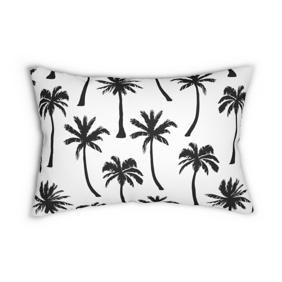 Palm Trees Lumbar Throw Pillow Tropical Lumbar Pillow Jungle Etsy