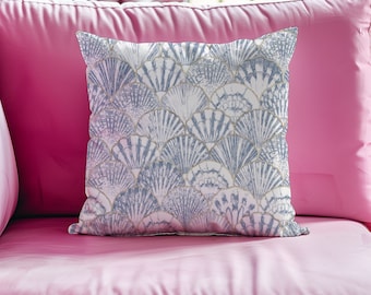 Seashell Throw Pillow Cover: Coastal Beach House Decor